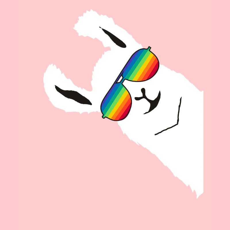 Llama Alpaca WHITE RAINBOW PILLAR