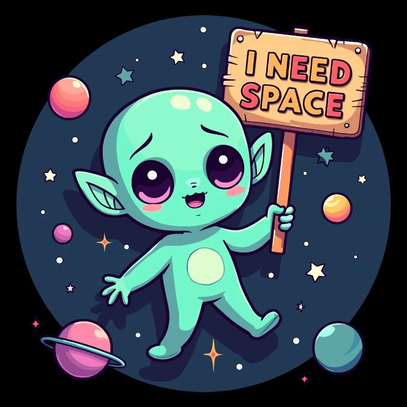 Alien mignon J’ai besoin de conception d’espace