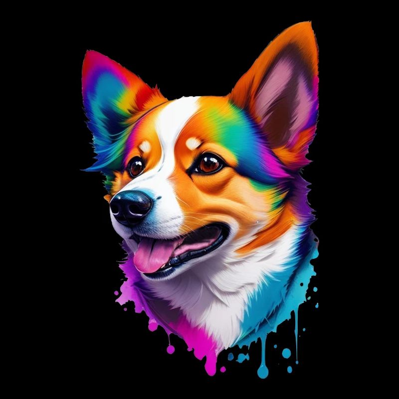 Corgi Farbenfroher Hund Regenbogen Hunderasse