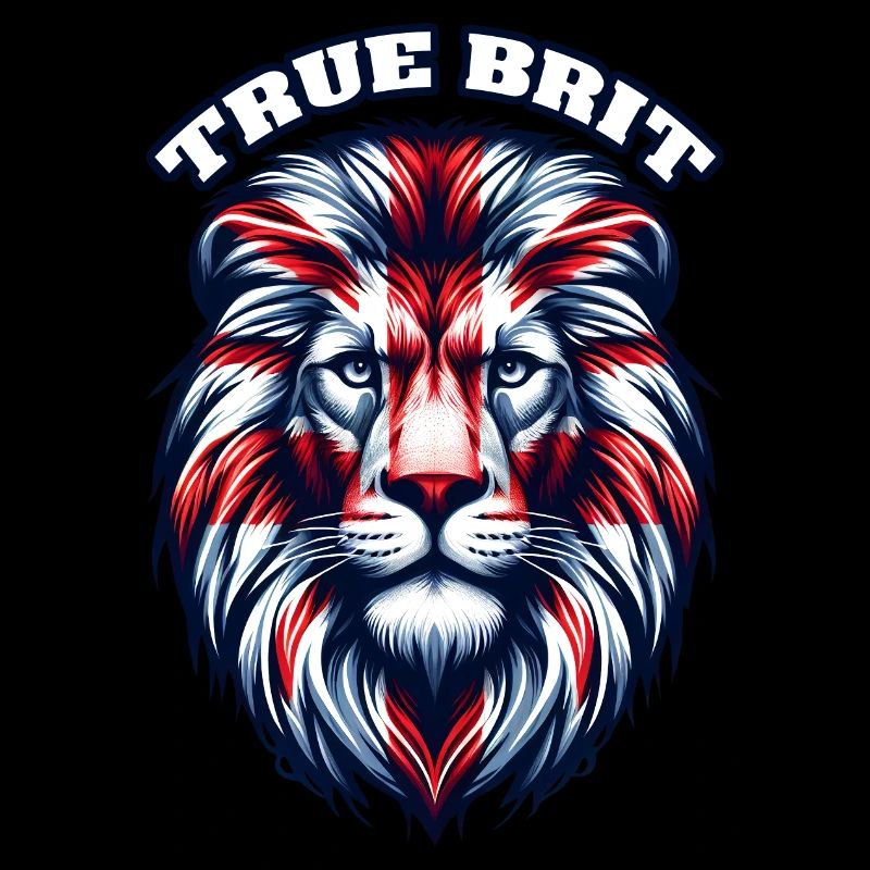 Union Jack Drapeau du Royaume-Uni Lion Face Grande-Bretagne Roi