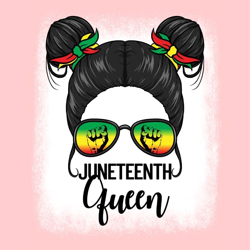 Juneteenth Queen Messy Bun Black Womens Juneteenth