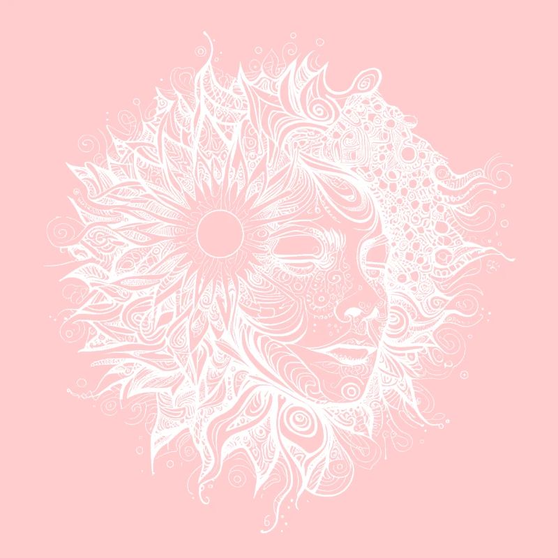 Boho Artwork, Woman with Sun Pattern