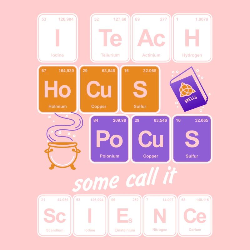 Periodic table hocus pocus magic chemist teacher