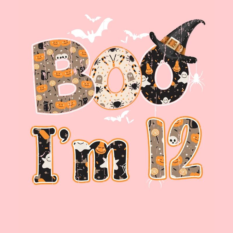 Halloween Pattern Ghost Creatures Naissance Age 12