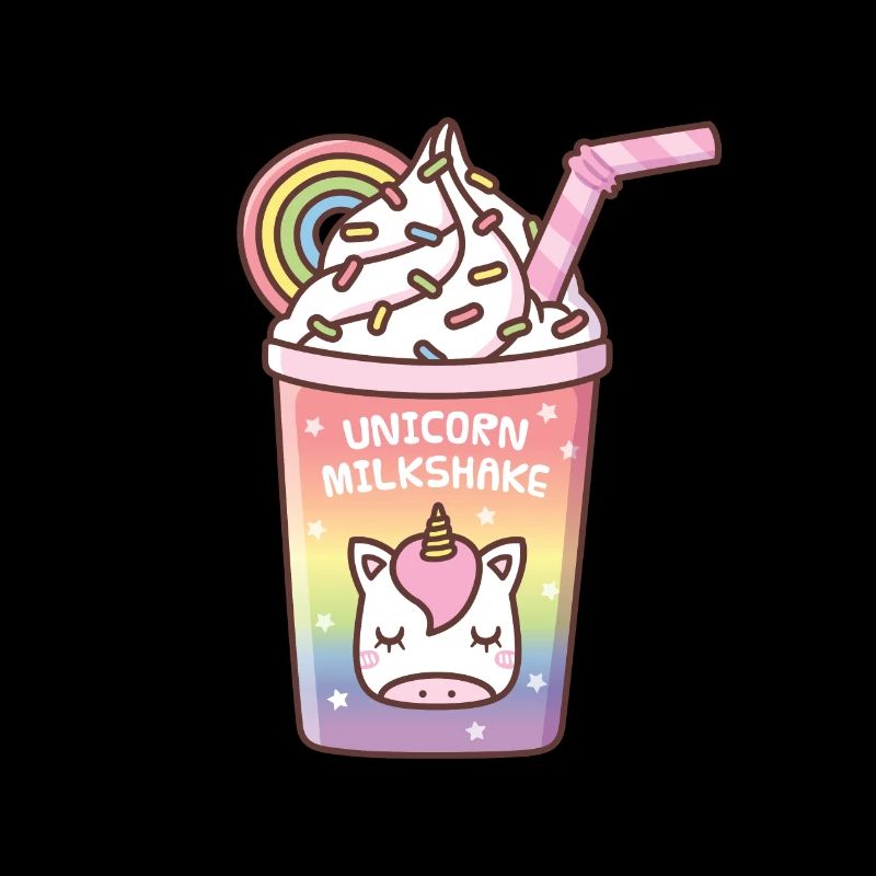 Süßer Regenbogen Einhorn Milchshake Drink