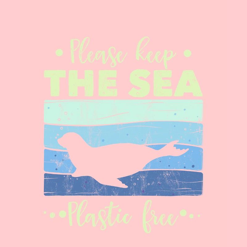 Seal Please Keep The Sea Plastic Free - Retro