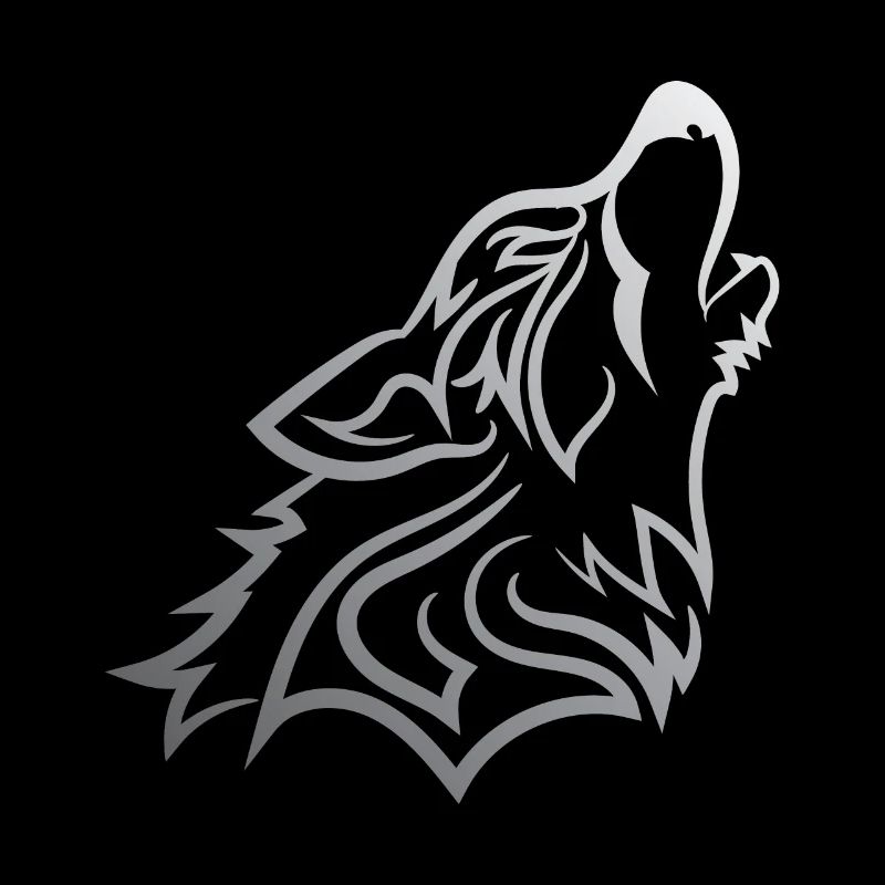 Howling Wolf - Funny Graphic Silvered Wolf Design