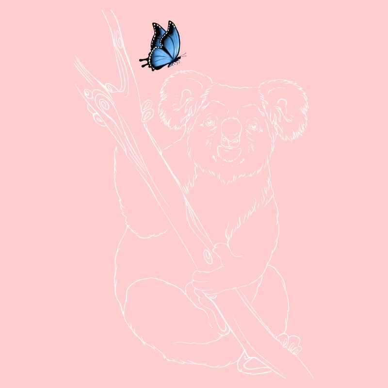 Koala avec papillon