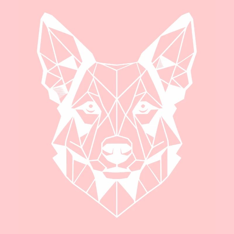 Geometrische Strichkunst Australischer Kelpie Schäferhund