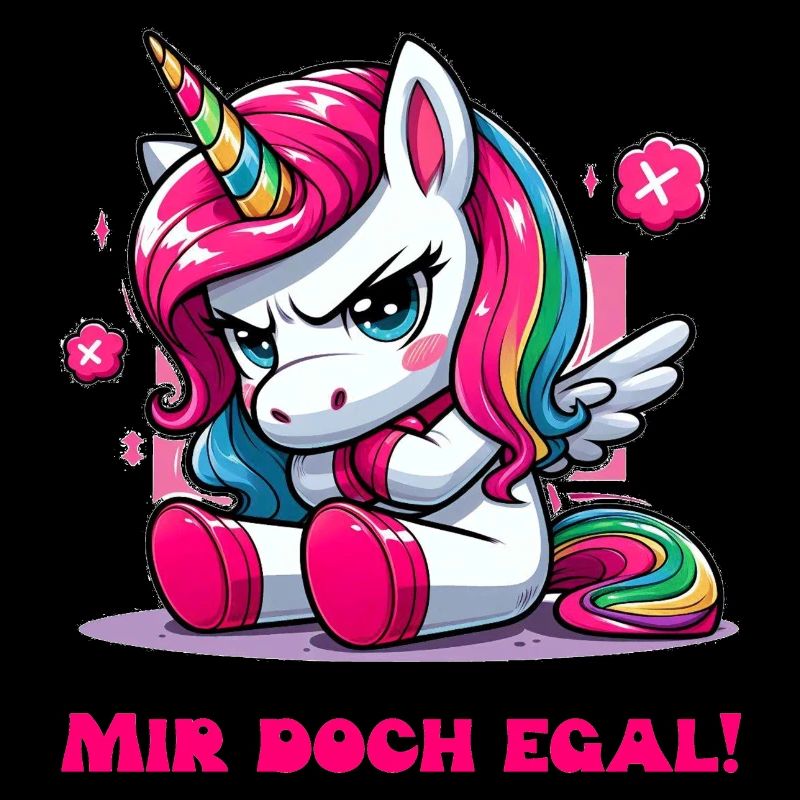 Mir doch egal lustiger Einhorn Spruch