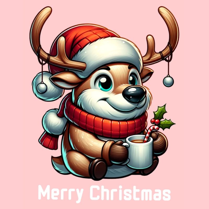 Noël Renne Vin chaud Joyeux Noël