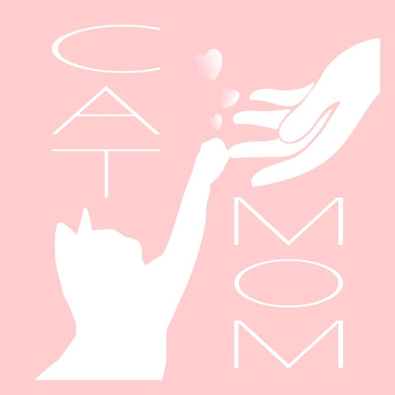 Maman chat avec coeurs