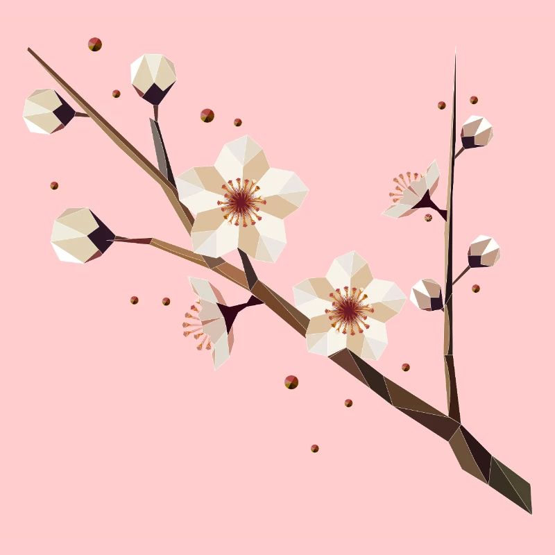 Branche de fleur de prunier – élégance délicate au printemps