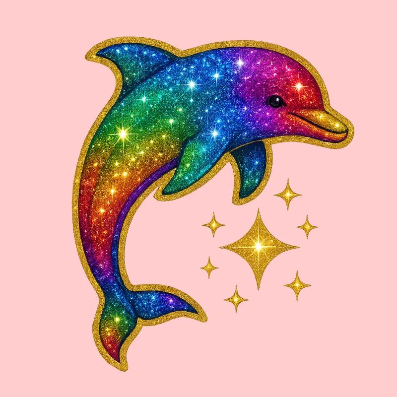 Regenbogenleuchtender Delfin der Sterne