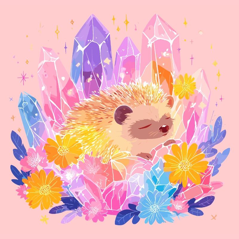 Petit hérisson dans le jardin de cristal