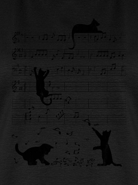 Sød kat musiknote vintage noder