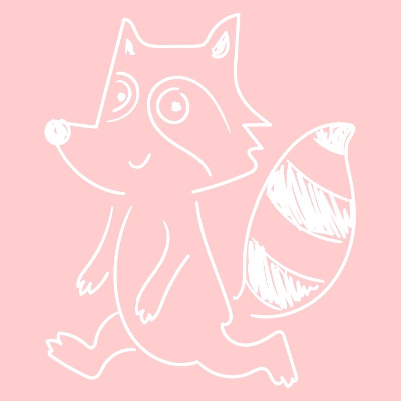 Waschbär, einfache Kunst, Silhouette, Wald, Tier,