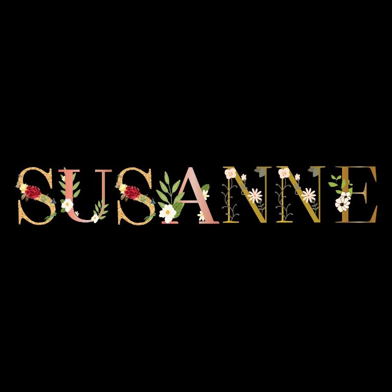 Le nom de SUSANNE est décoré de fleurs