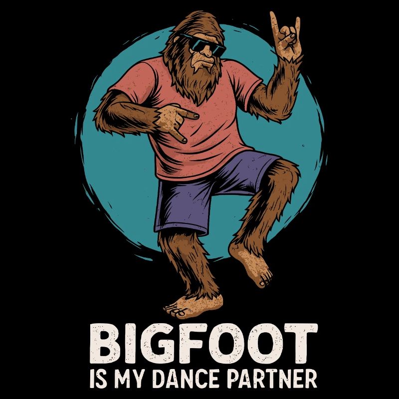 Dancing Bigfoot in retro style