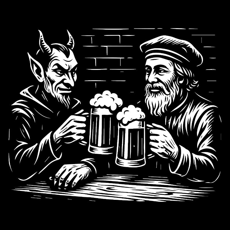 Mefisto e Faust bevono birra al pub