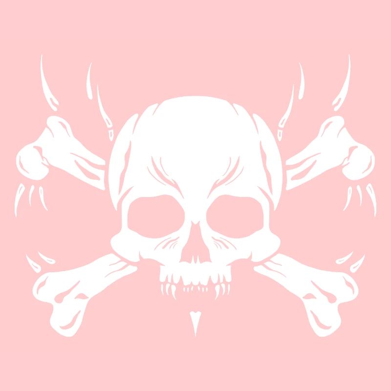 Skull with bone - Metal Style