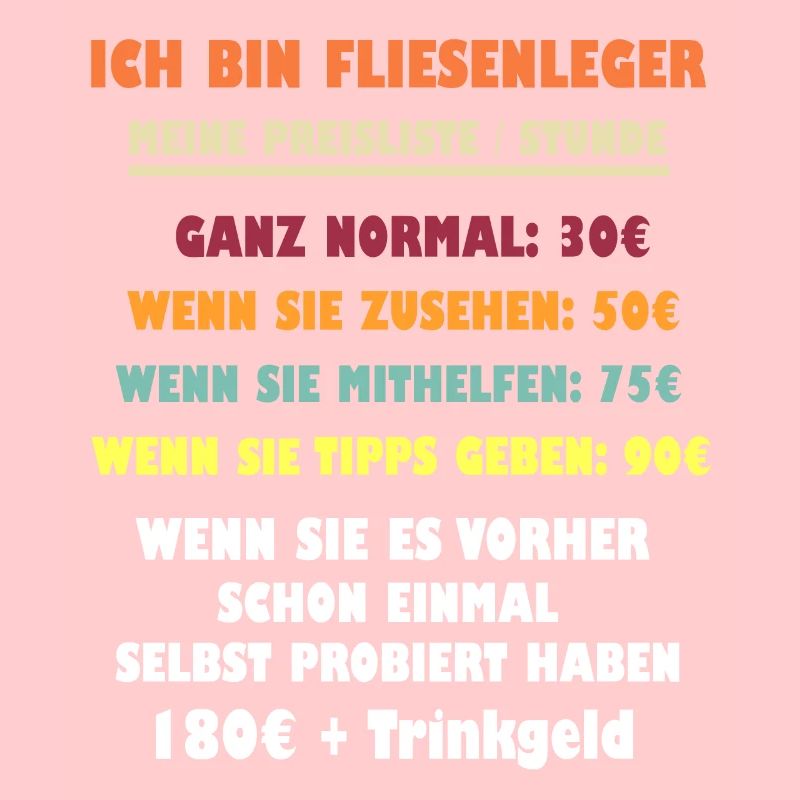Ich bin FLIESENLEGER Preisliste