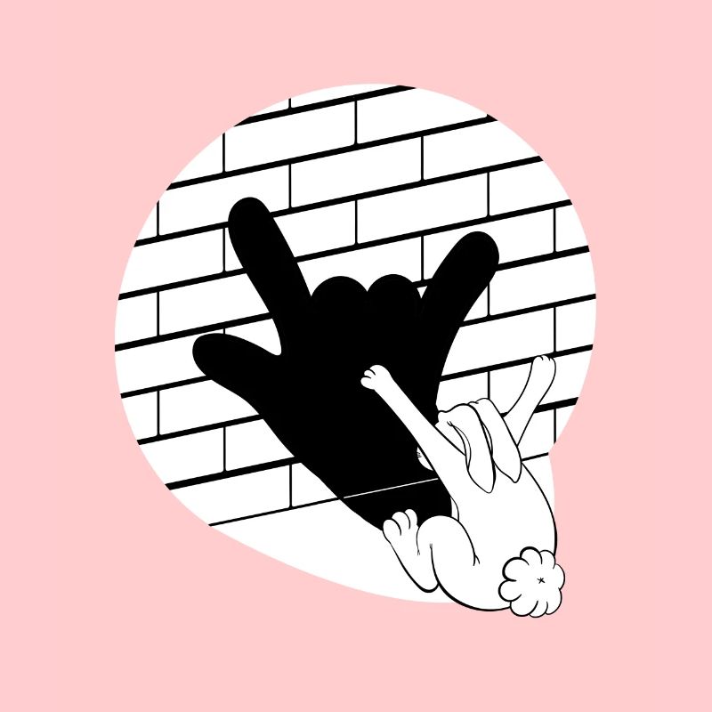 Rock n roll rabbit shadow rabbit design métal