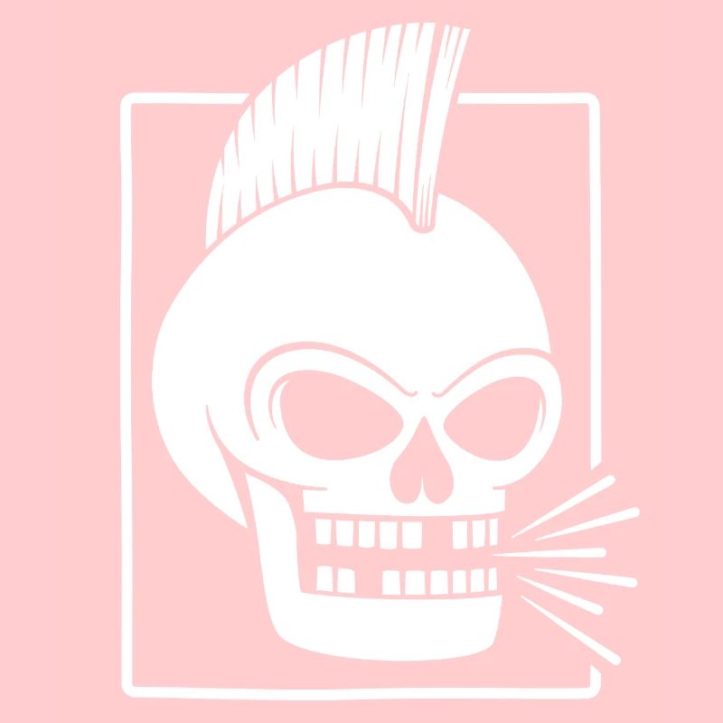 Punk Rock Skull With Mohawk