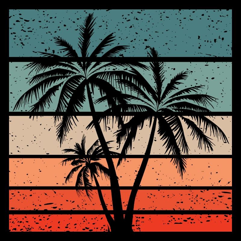 Palms Retro Style Vintage