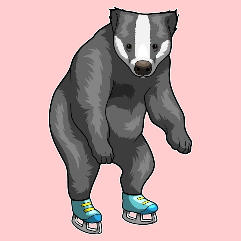 Dachs Eislaufen Schlittschuhe