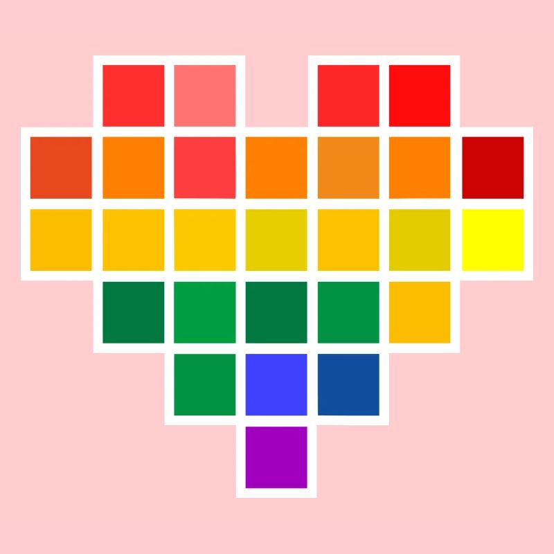 Regenbogen Pixel Herz