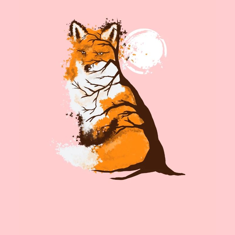 Red fox fall design for wildlife lovers