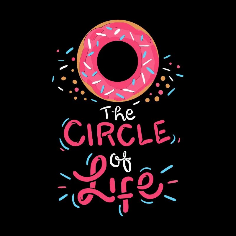 Der Kreis des Lebens Donut Spruch Geschenk Pink