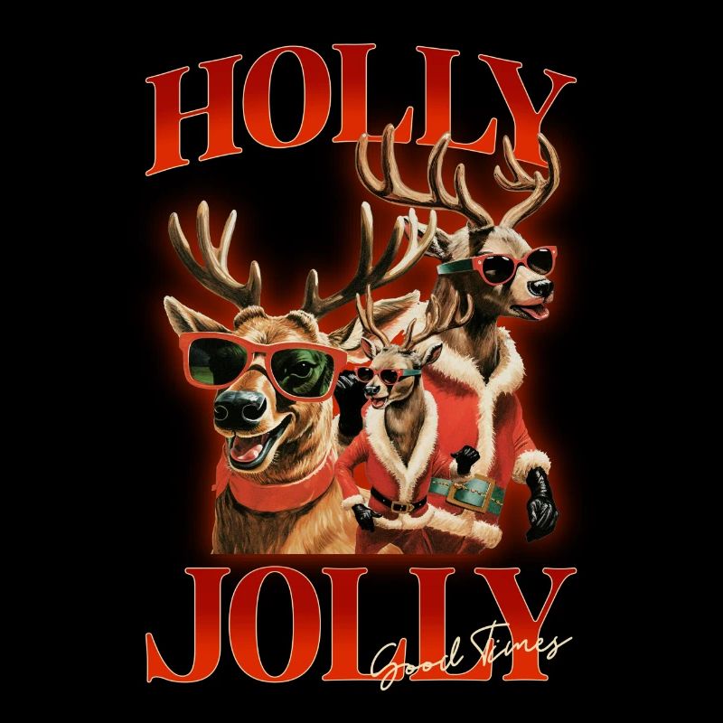 Holly Jolly Funny Deer Christmas