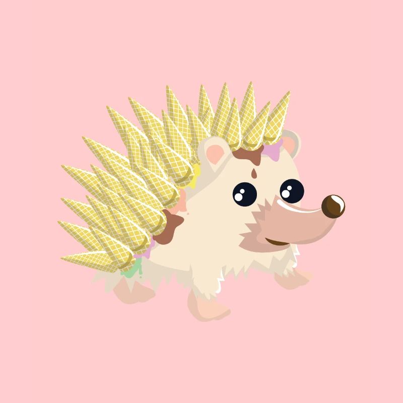 Igel mit Eiswaffeln