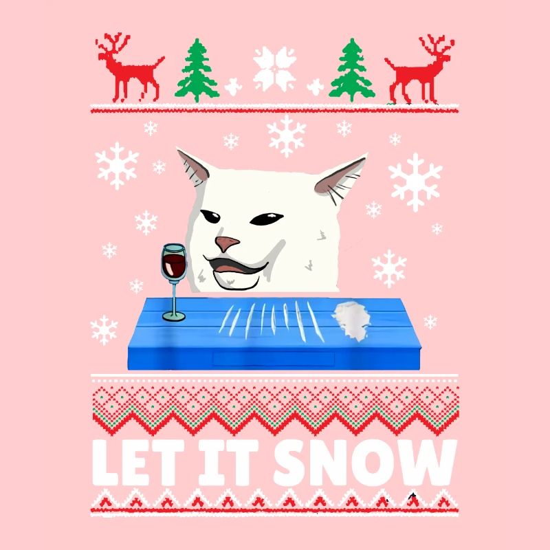 Laisse la neige pull de Noël laid de chat