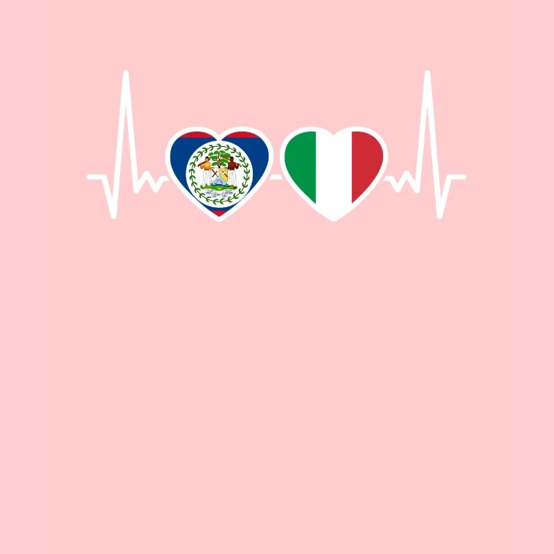 Belize Italy Heartbeat Flag Belizer