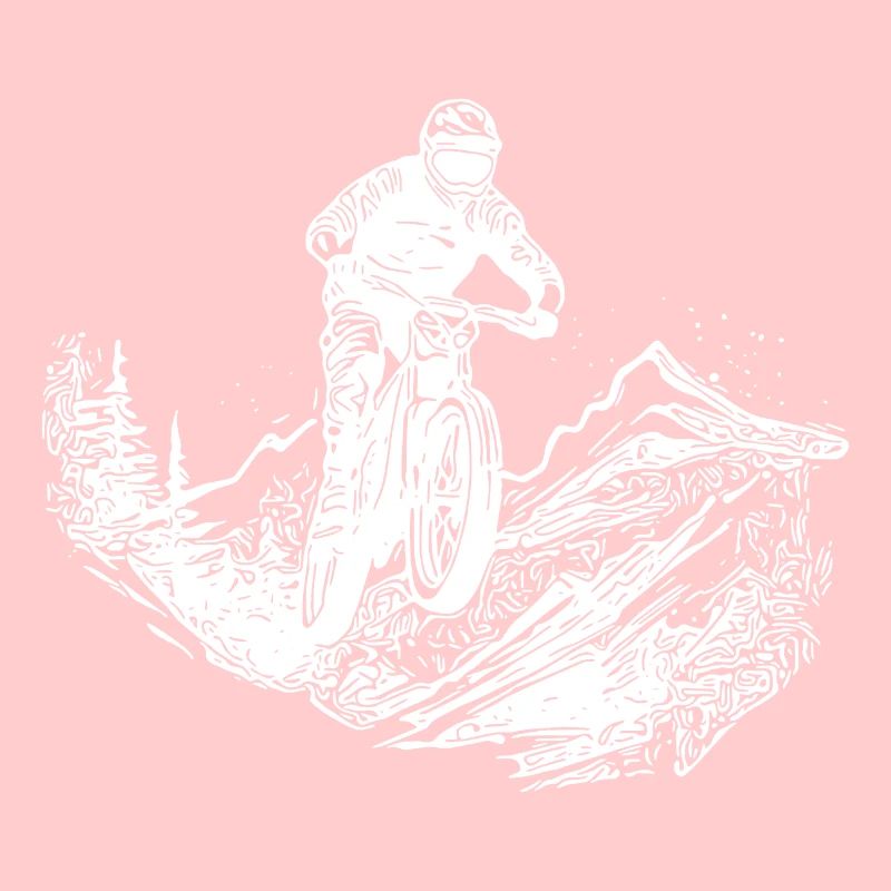 Mountainbiker Waldweg Berg Abfahrt