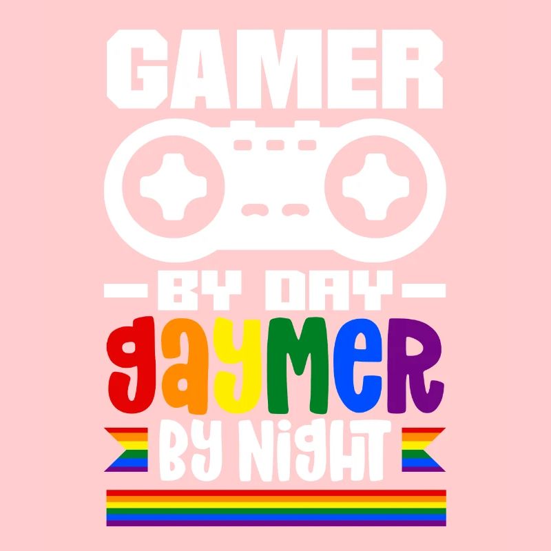 Gamer by day Gaymer by night Rainbow Pride LGBTQ+