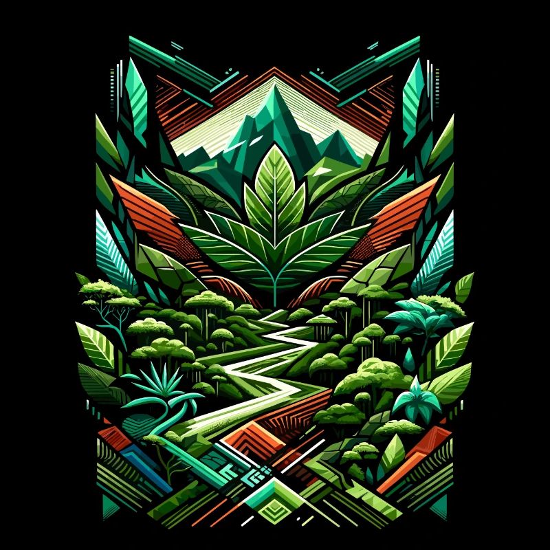 Forêt tropicale abstraite d’Ayahuasca