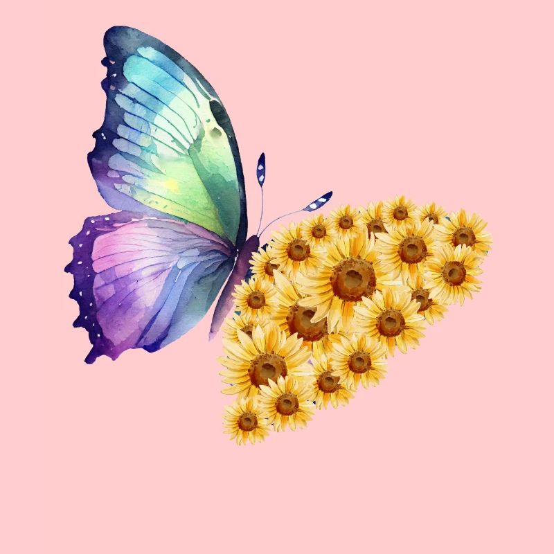 Butterfly, Sunflower, Spring, Summer