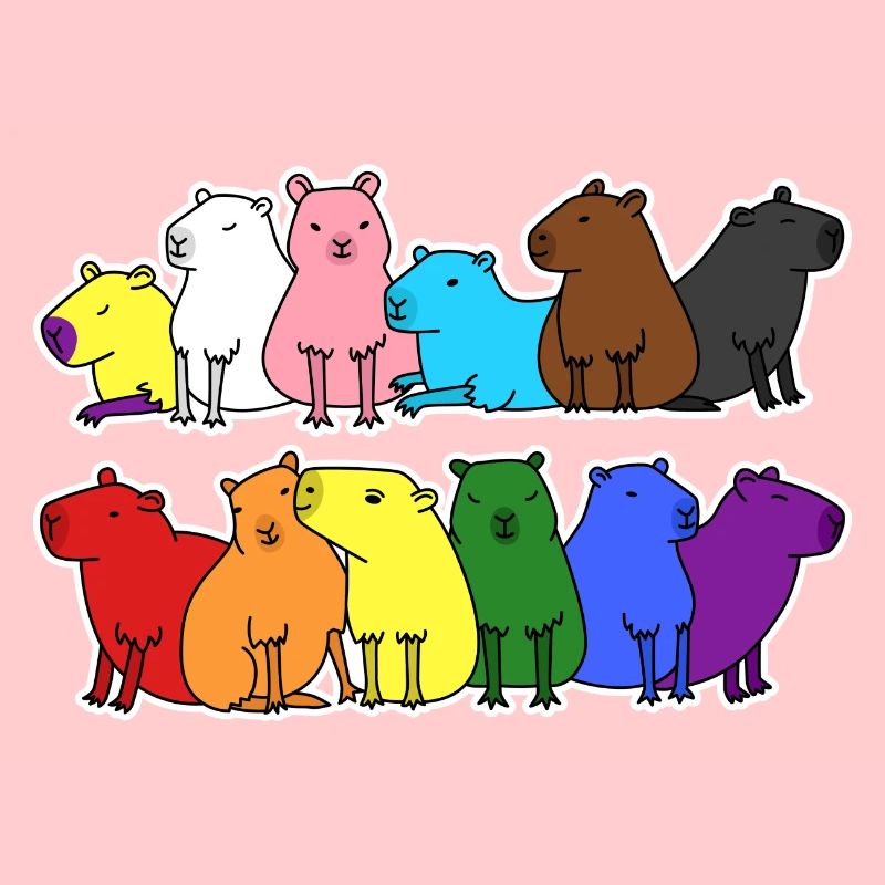 Pride Progress Flag Capybara Equality
