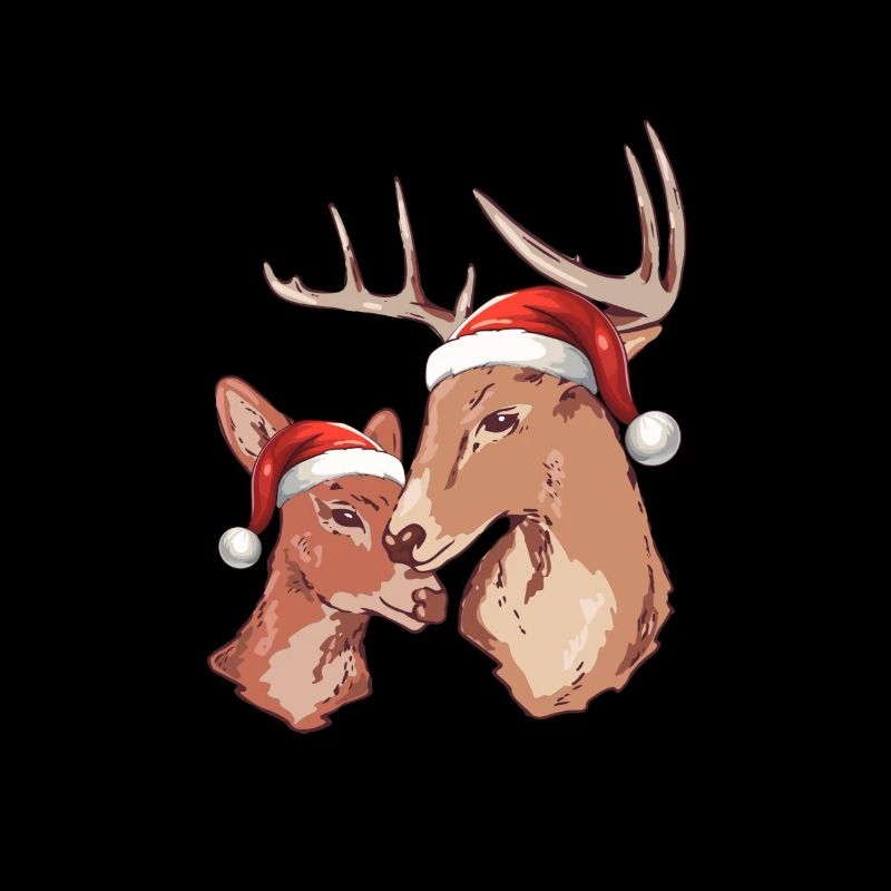 Mignon renne avec chapeau de père Noël