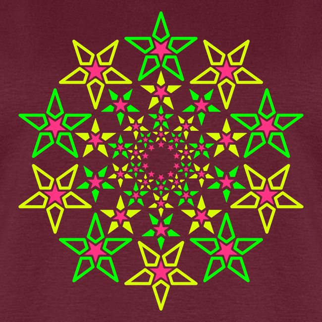 Fractal Star 3 colori neon
