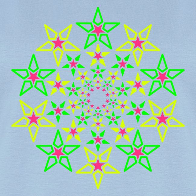 Fractal Star 3 colori neon
