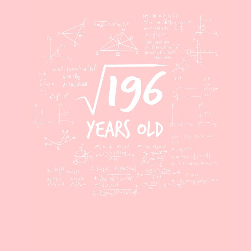 14. Geburtstag Wurzel aus 196 Mathematik Nerd Math