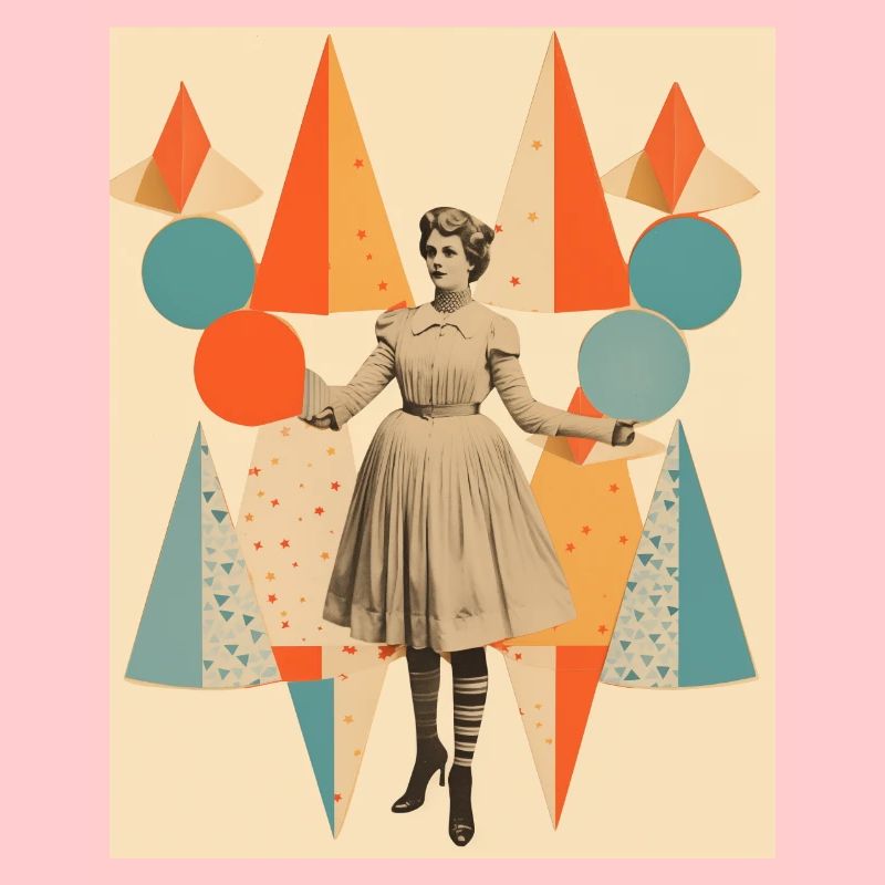 Collage de papier de dame de cirque