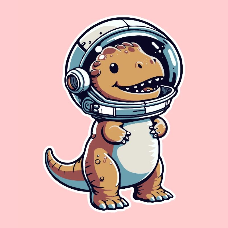 Drôle Astronaute Dino De L’espace