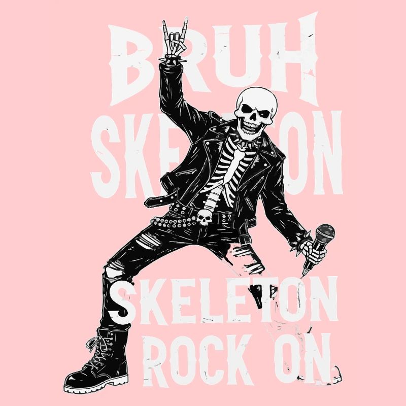 Skeleton Rock Leather Punk