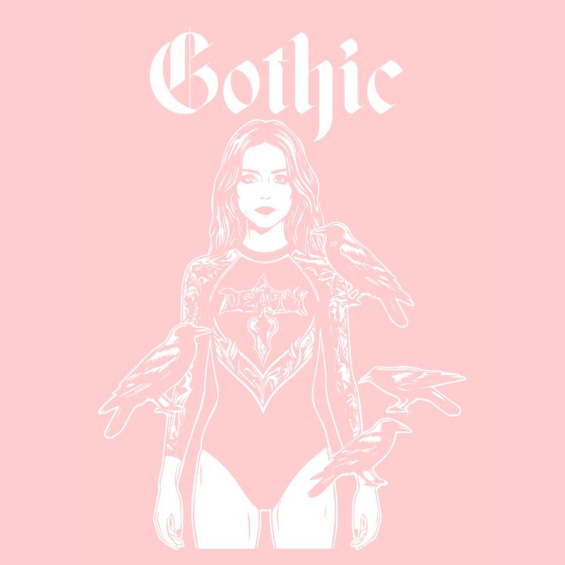 Gothic-Mädchen mit Raben